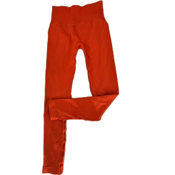 Bo+Tee Ribbed Waist Seamless Intensity Leggings Deep Orange Small - Picture 7 of 7